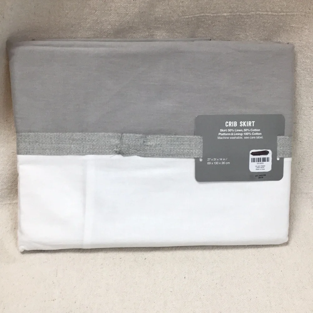 Crate & Barrel Linen Crib skirt crate & Kids